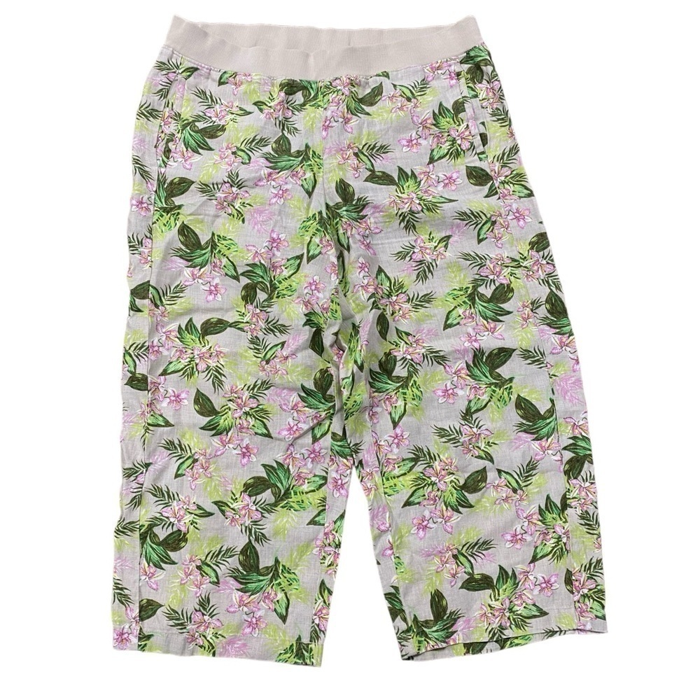 J. Jill Pink & Green Floral Cropped Pants